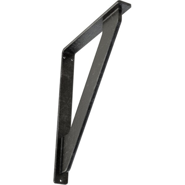 Ekena Millwork Traditional Wrought Iron Bracket, (Single center brace), Antiqued Silver 1 1/2"W x 7 1/2"D x 10"H BKTM01X07X10STRASV - main